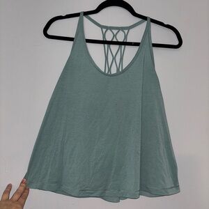 Lululemon Love Knot Tank Lattice Back Heathered Green